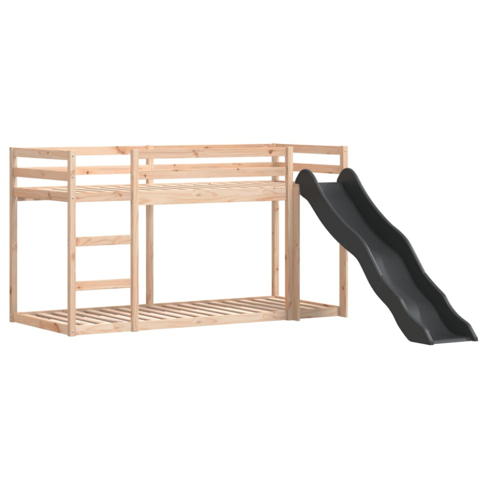 vidaXL Bunk Bed with Slide and Ladder Loft Bed Frame 90x200 cm Solid Wood Pine