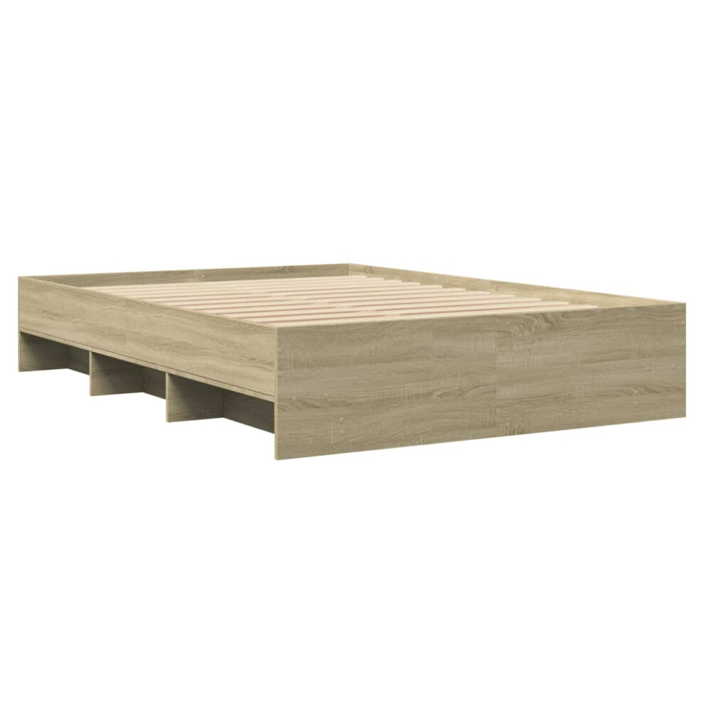 Vidaxl Bed Frame Bed Base Home Bedstead Sonoma Oak 135X190 Cm Engineered Wood