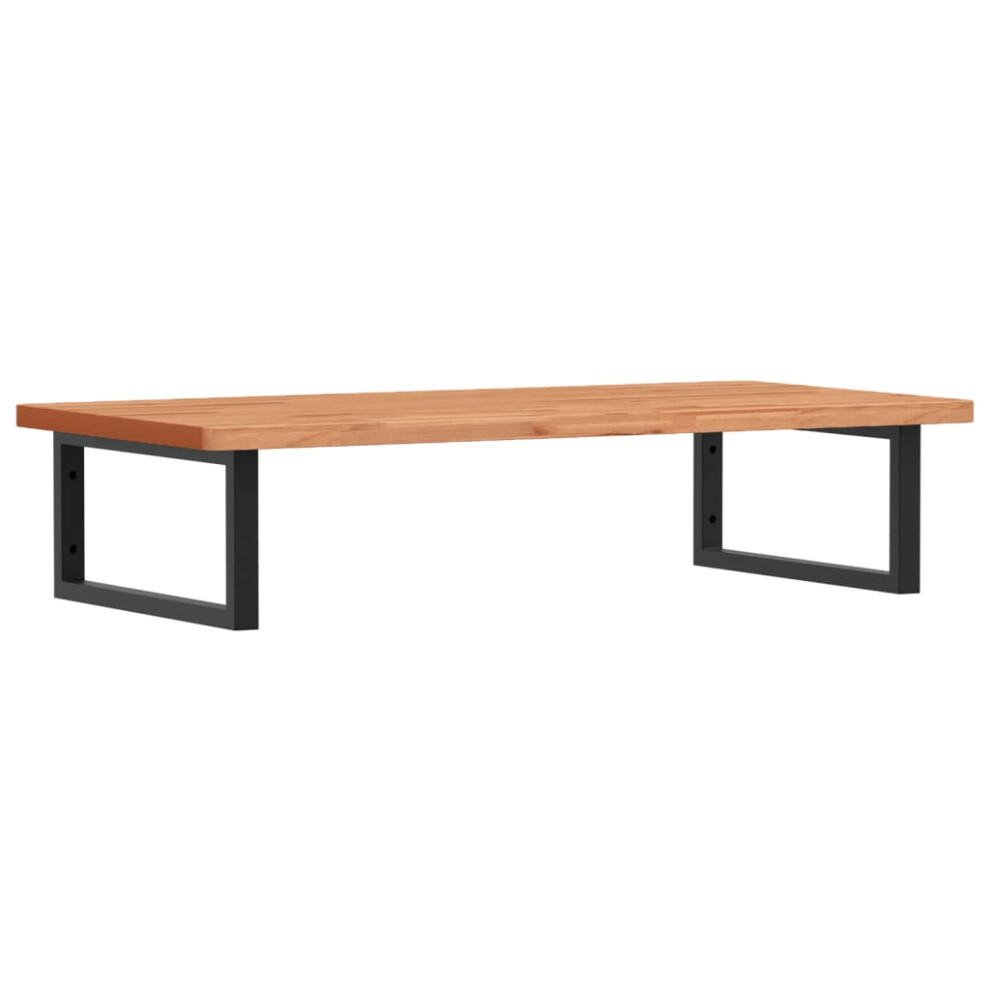 Vidaxl Basin Shelf Wall Mounted Bathroom Countertop Steel And Solid Wood Beech