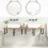 VidaXL vidaXL Basin Shelf Wall Mounted Bathroom Countertop Steel and Solid Wood Beech 3
