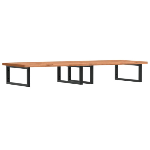 VidaXL vidaXL Basin Shelf Wall Mounted Bathroom Countertop Steel and Solid Wood Beech