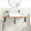 VidaXL vidaXL Basin Shelf Wall Mounted Bathroom Countertop Steel and Solid Wood Beech 3