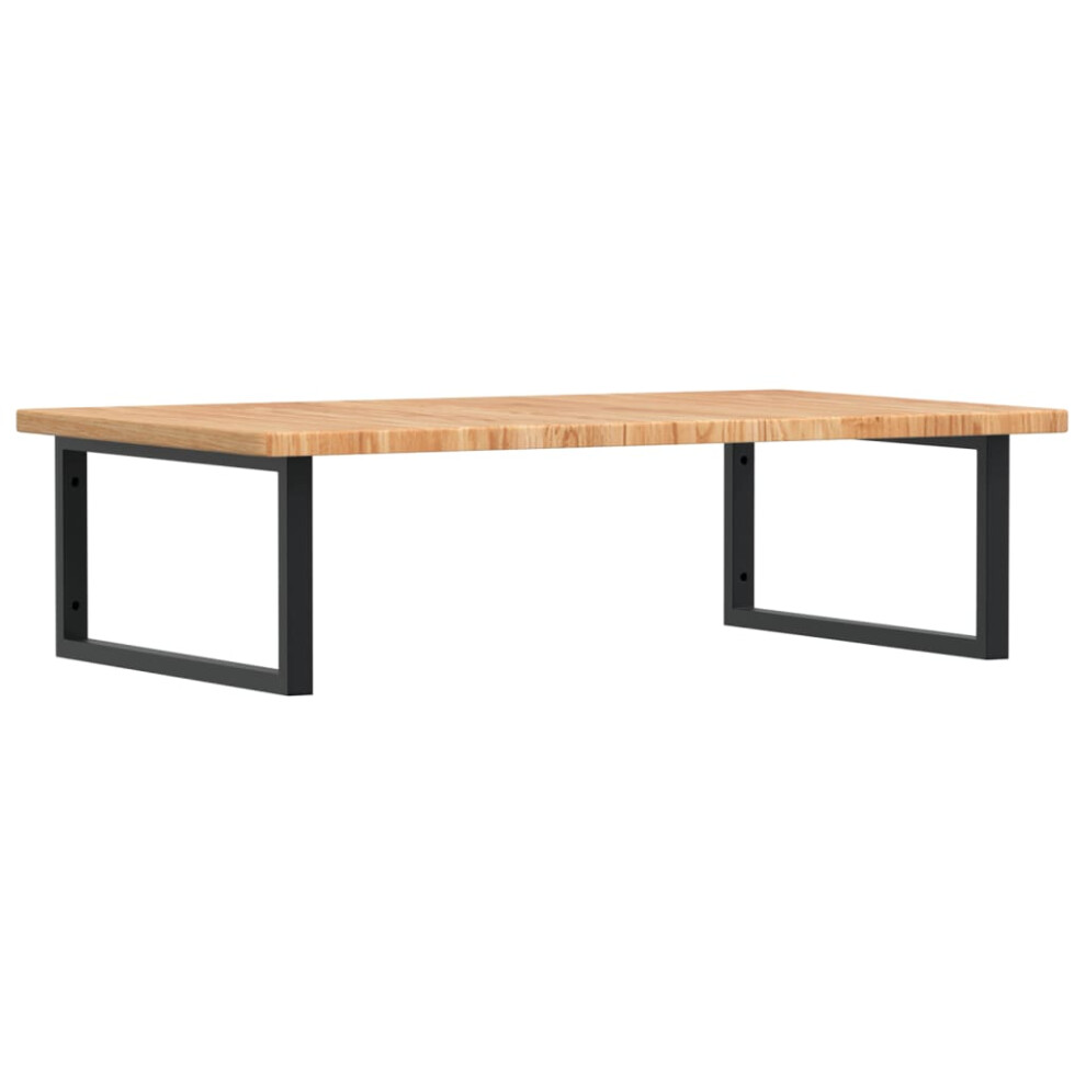 vidaXL Basin Shelf Wall Mounted Bathroom Countertop Steel and Solid Wood Oak