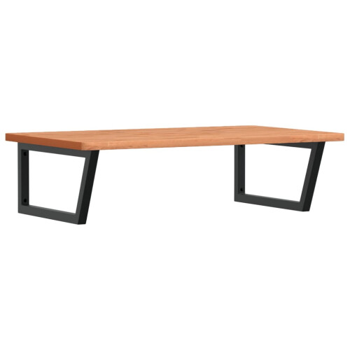 VidaXL vidaXL Basin Shelf Wall Mounted Bathroom Countertop Steel and Solid Wood Beech