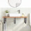 VidaXL vidaXL Basin Shelf Wall Mounted Bathroom Countertop Steel and Solid Wood Beech 3