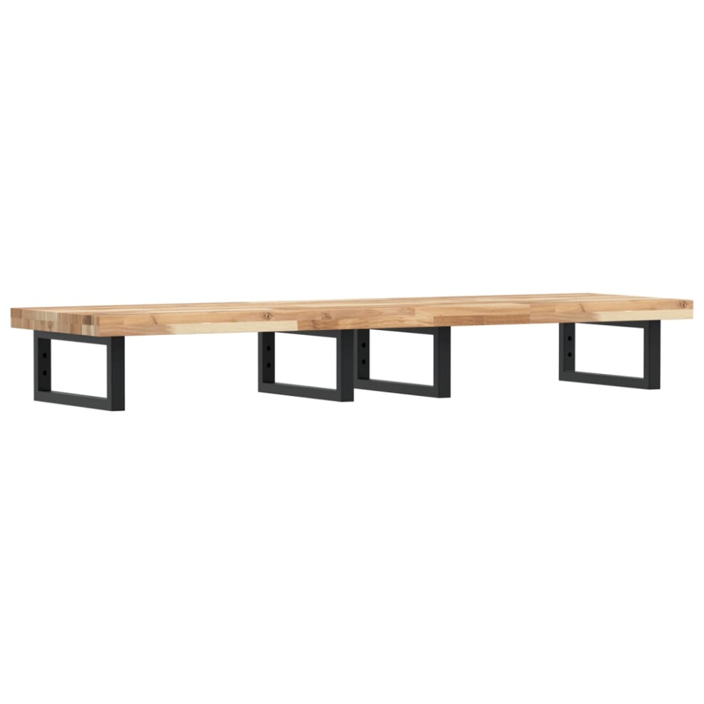 Vidaxl Basin Shelf Wall Mounted Bathroom Countertop Steel & Solid Wood Acacia
