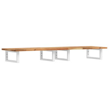vidaXL Waschbeckenregal Wandmontage Stahl und Akazienholz
