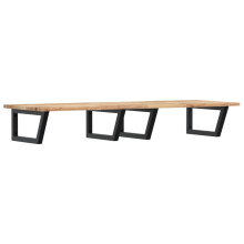 vidaXL Basin Shelf Wall Mounted Bathroom Countertop Steel & Solid Wood Acacia