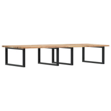 vidaXL Waschbeckenregal Wandmontage Stahl und Akazienholz