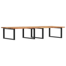 vidaXL Waschbeckenregal Wandmontage Stahl und Akazienholz