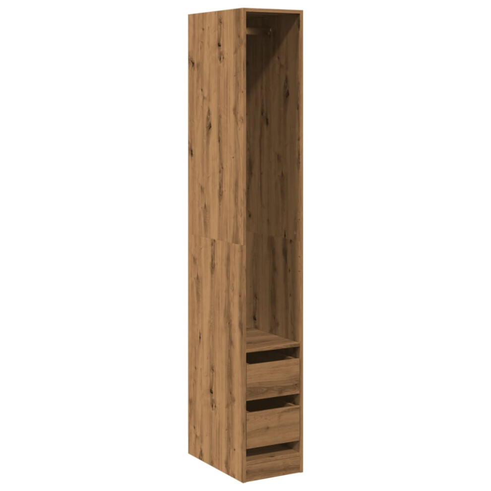 Vidaxl Wardrobe Closet Clothes Storage Organiser Artisian Oak Engineered Wood