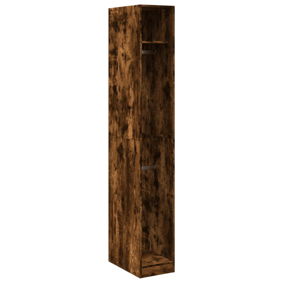 Vidaxl Wardrobe Closet Clothes Storage Organiser Smoked Oak Engineered Wood