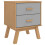 VidaXL vidaXL Bedside Cabinet Nightstand Bed Table Grey and Brown Solid Wood Pine 2