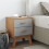VidaXL vidaXL Bedside Cabinet Nightstand Bed Table Grey and Brown Solid Wood Pine 3