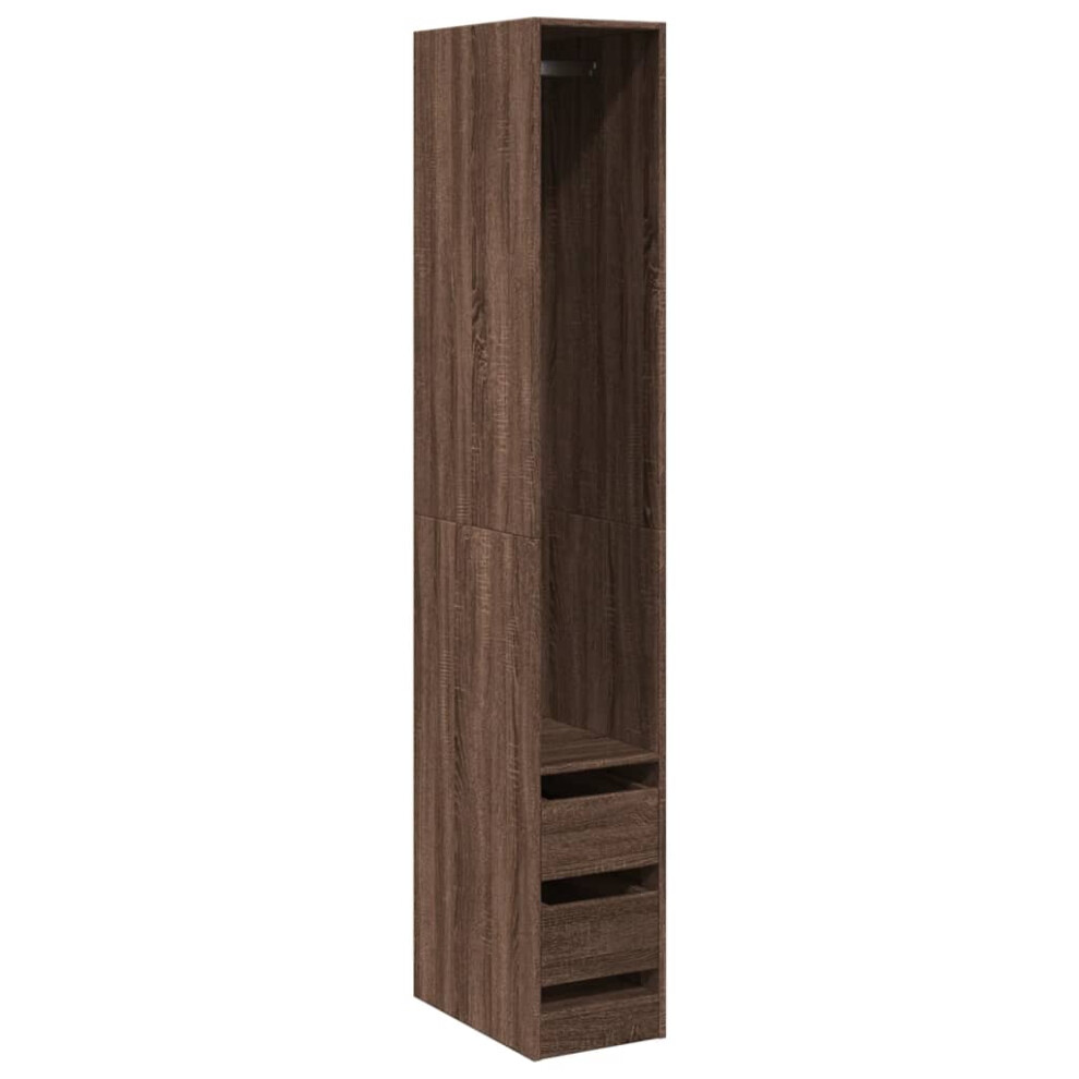 vidaXL Wardrobe Closet Clothes Storage Organiser Brown Oak Engineered Wood