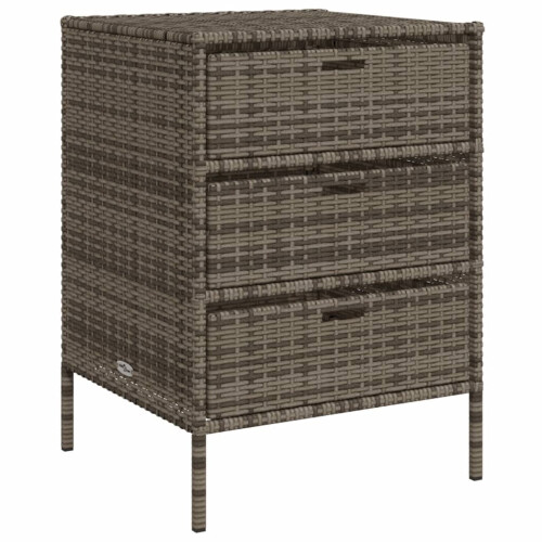VidaXL vidaXL Gartenschrank Grau 55x59x80 cm Poly Rattan 1