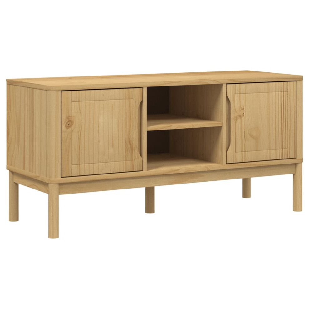 Vidaxl Tv Cabinet Tv Stand Media Tv Unit Sideboard Wax Brown Solid Pine Wood