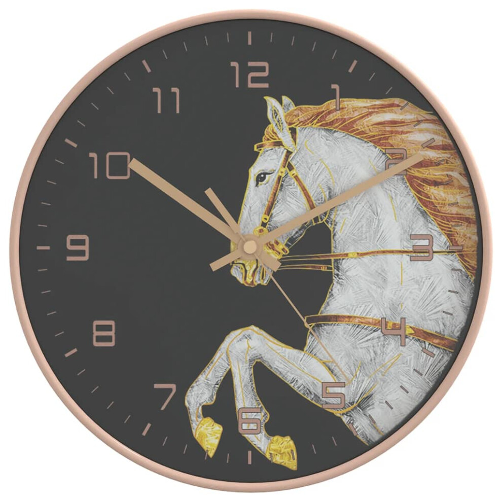 Vidaxl Wall Clock Quartz Round Wall Clock Gold And White Polystyrene And Glass