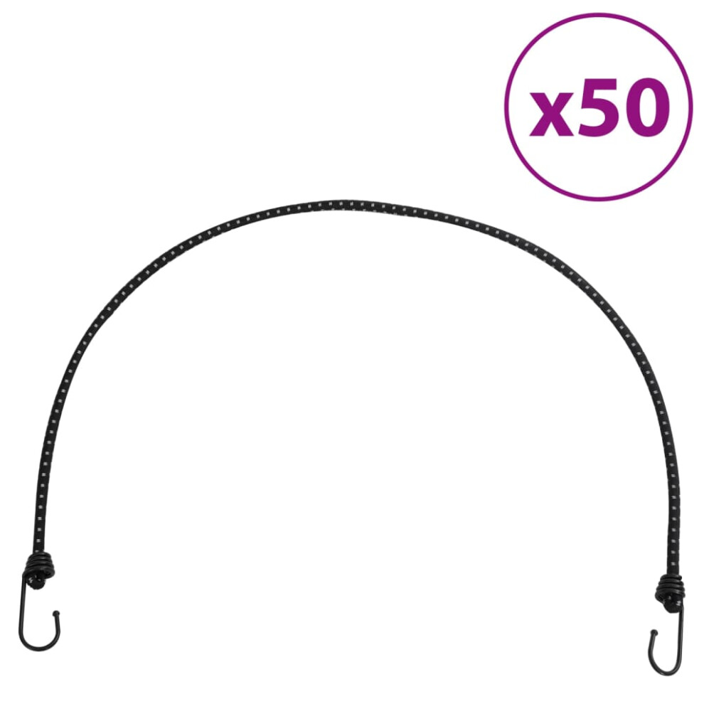 vidaXL Bungee Cords with Reflective Strips and Hooks Bungee Straps 50 pcs