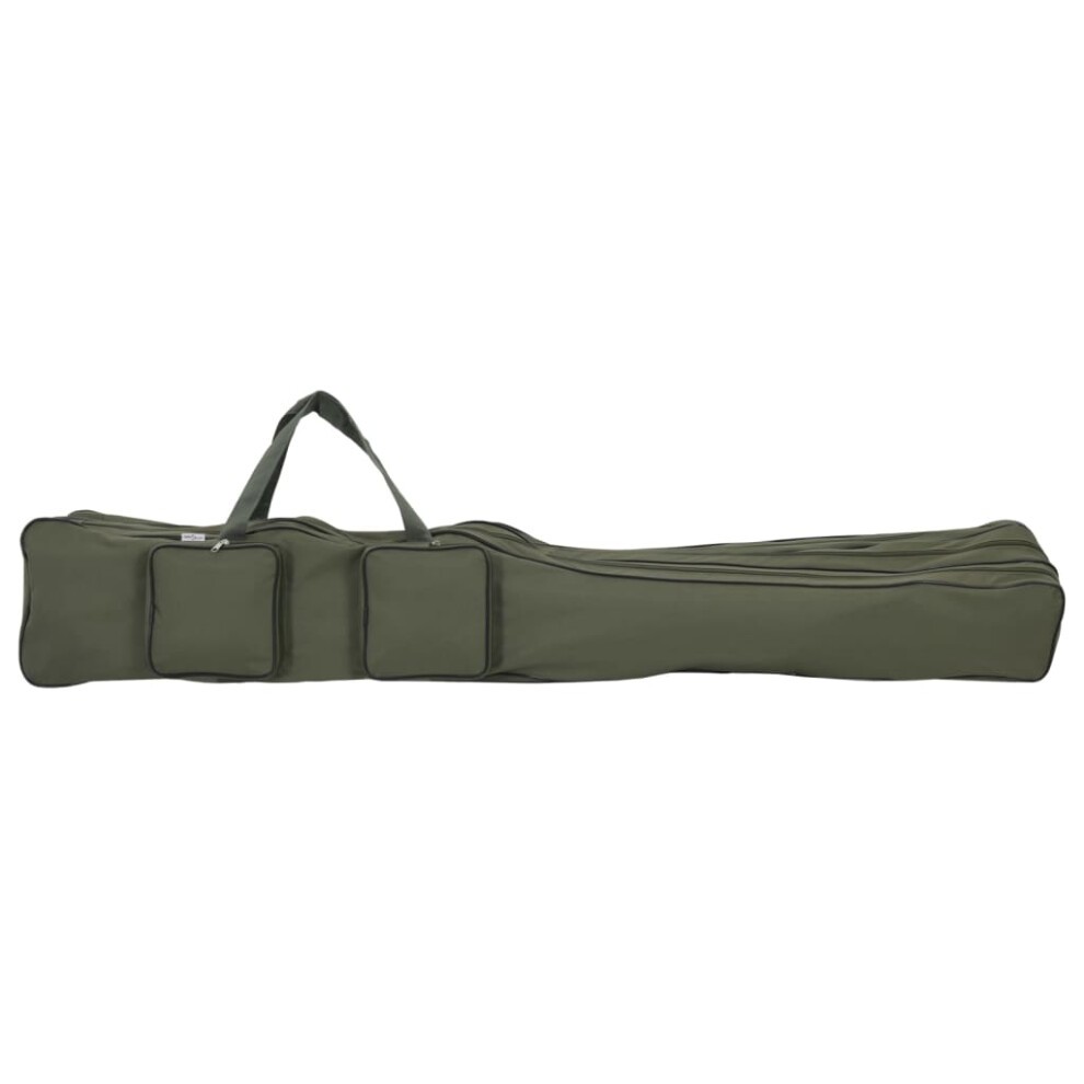 vidaXL Fishing Rod Bag Fishing Carrier Bag Dark Green 160 cm Oxford Fabric