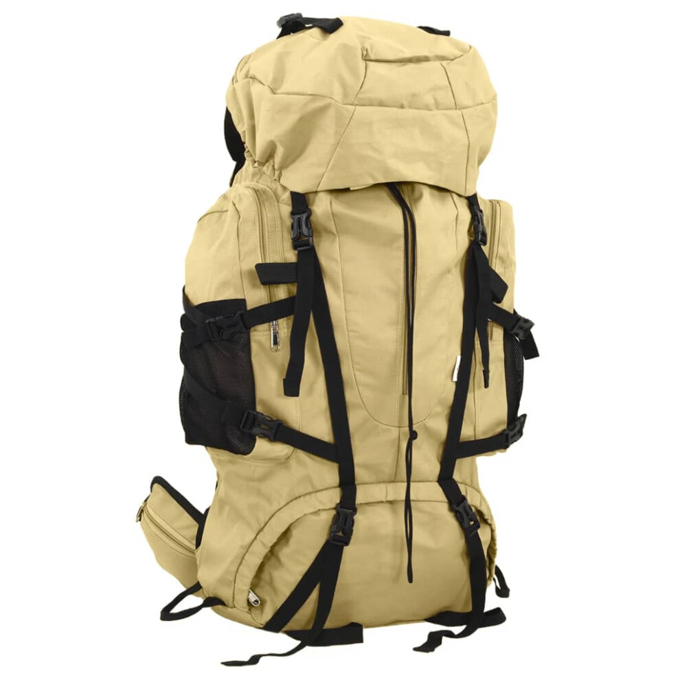 vidaXL Hiking Backpack Lightweight Travel Rucksack Khaki 100 L Oxford Fabric