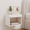 VidaXL vidaXL Bedside Cabinet with LED Lights Wall-mounted Nightstand Bed Table White 3