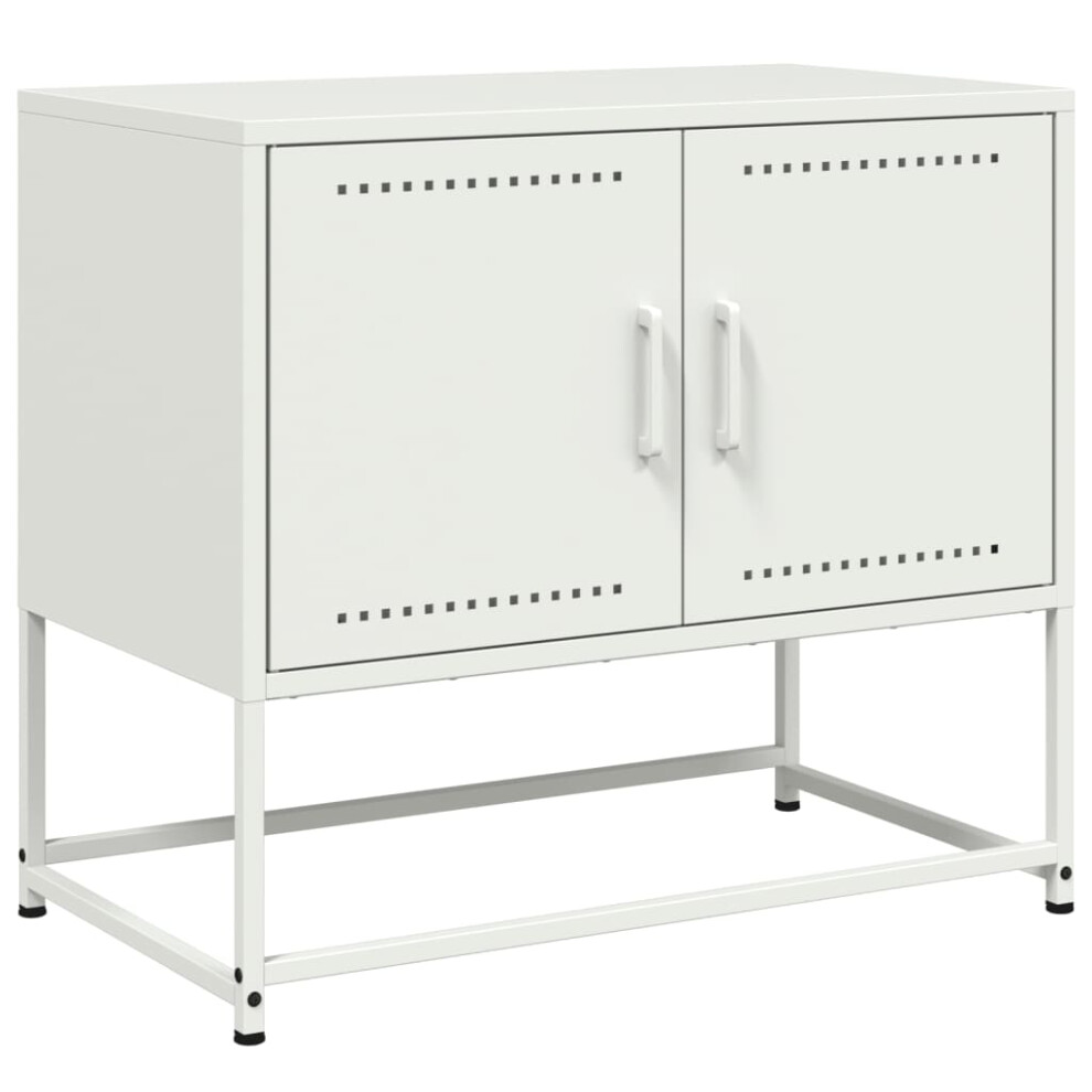 vidaXL TV Cabinet TV Stand Media Unit TV Unit Entertainment Centre White Steel