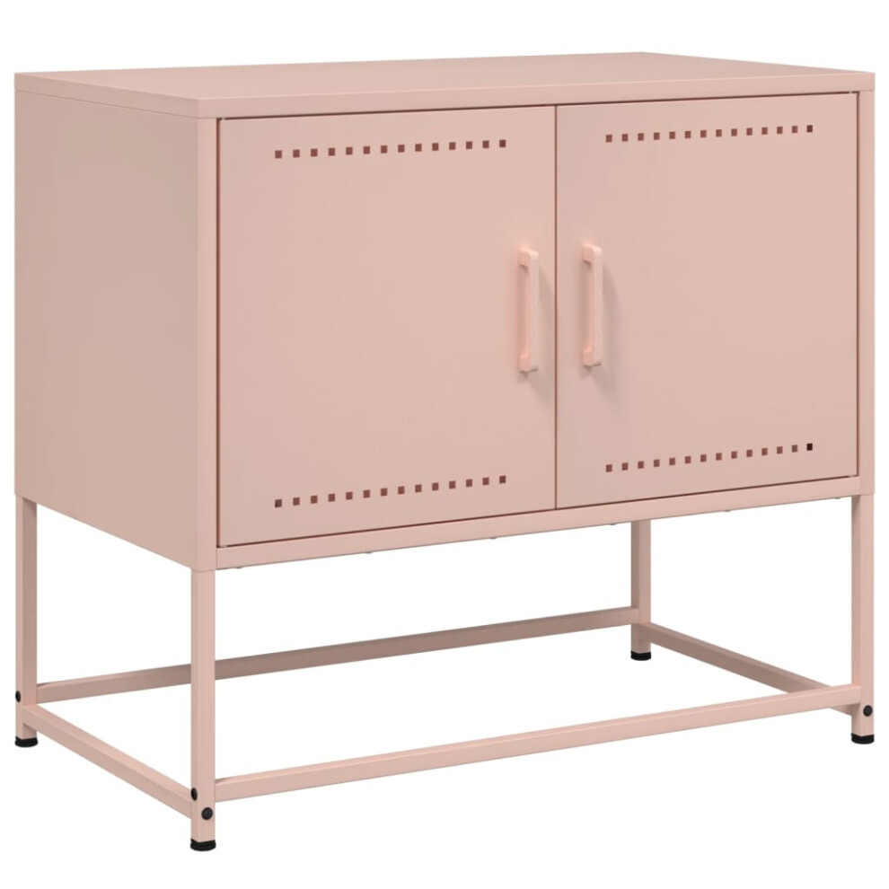 vidaXL TV Cabinet TV Stand Media Unit TV Unit Entertainment Centre Pink Steel