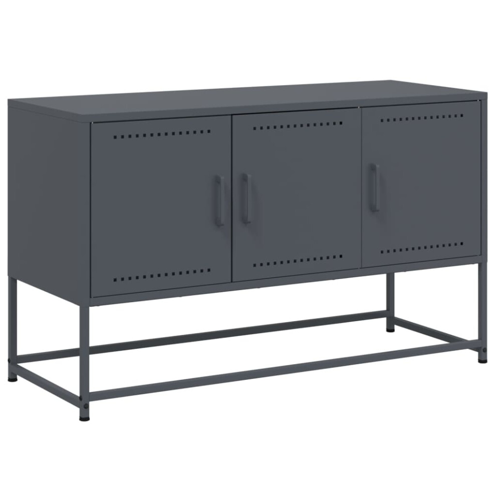 Vidaxl Tv Cabinet Tv Stand Media Tv Unit Entertainment Centre Anthracite Steel