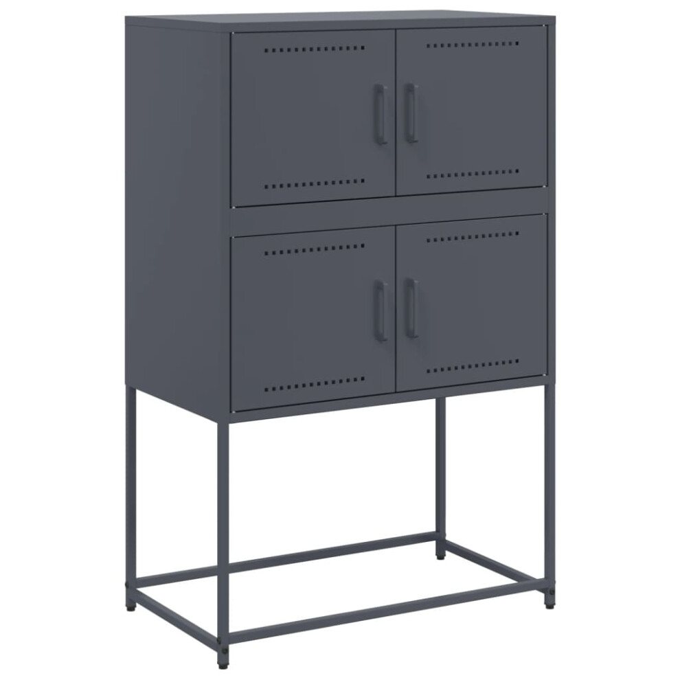 Vidaxl Sideboard Storage Cupboard Side Cabinet Highboard Steel Anthracite