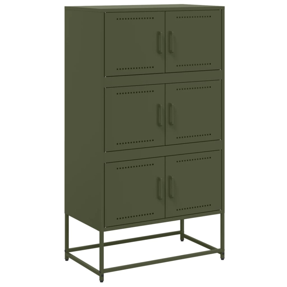 vidaXL Sideboard Storage Cupboard Side Cabinet Highboard Olive Green Steel