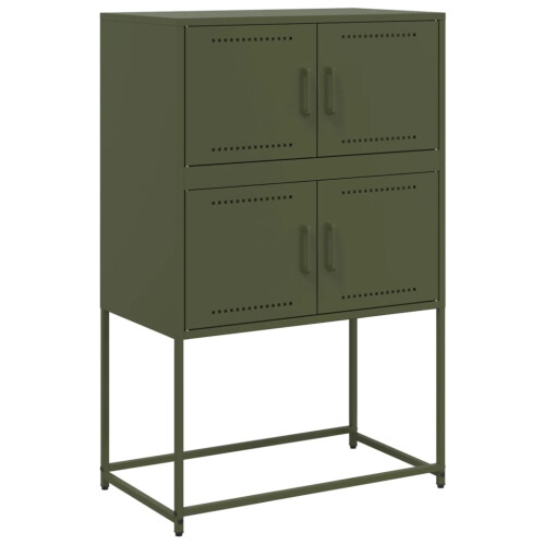 VidaXL vidaXL Sideboard Storage Cupboard Side Cabinet Highboard Olive Green Steel 1