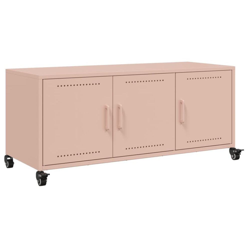 vidaXL TV Cabinet TV Stand TV Unit Entertainment Centre Pink Cold-rolled Steel