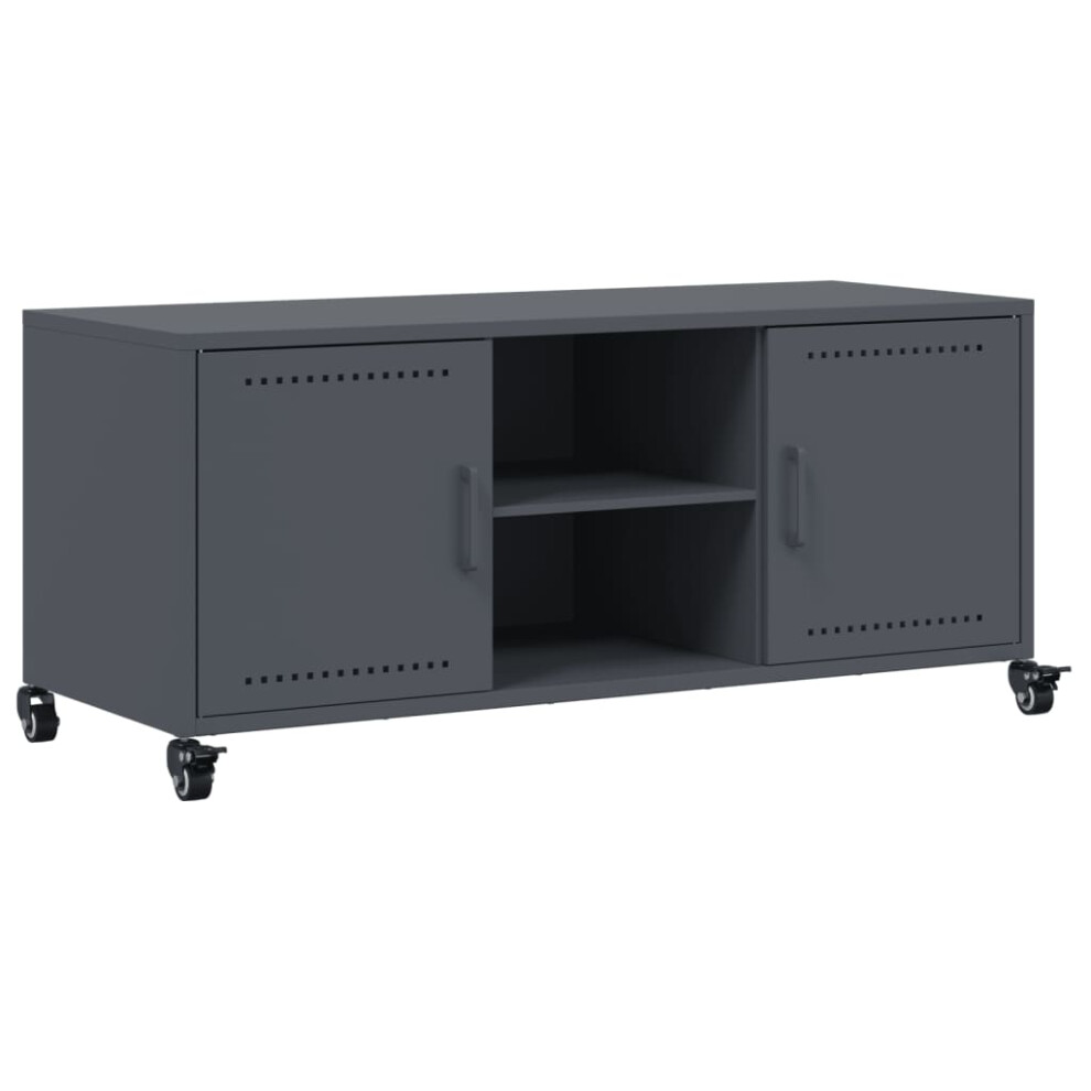 vidaXL TV Cabinet TV Stand Entertainment Centre Anthracite Cold-rolled Steel