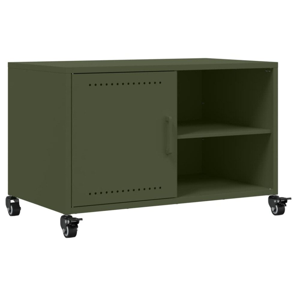 vidaXL TV Cabinet TV Stand TV Unit Media Cabinet Olive Green Cold-rolled Steel