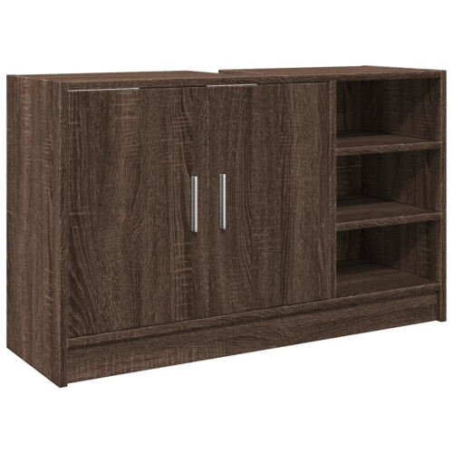 VidaXL vidaXL Sink Cabinet Vanity Unit Storage Cupboard Brown Oak Engineered Wood 1