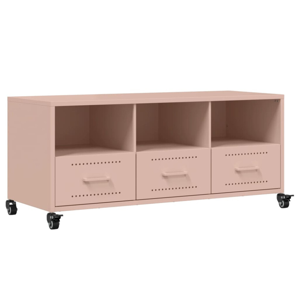 vidaXL TV Cabinet TV Stand TV Unit Entertainment Centre Pink Cold-rolled Steel