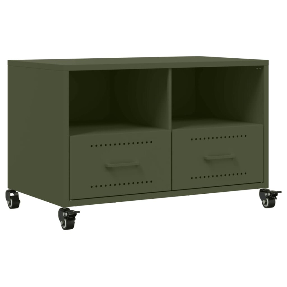 vidaXL TV Cabinet TV Stand TV Unit Media Cabinet Olive Green Cold-rolled Steel