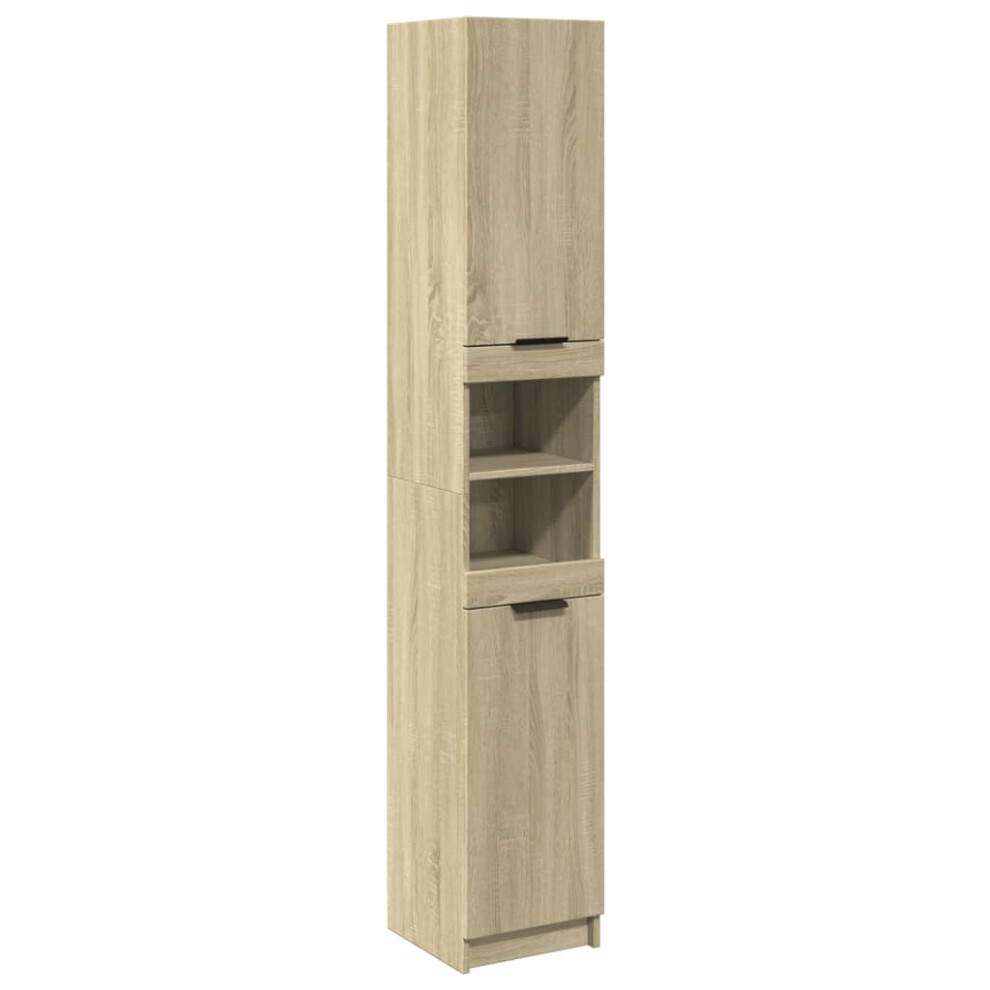 vidaXL Bathroom Cabinet Storage Cupboard Cabinet Sonoma Oak Engineered Wood