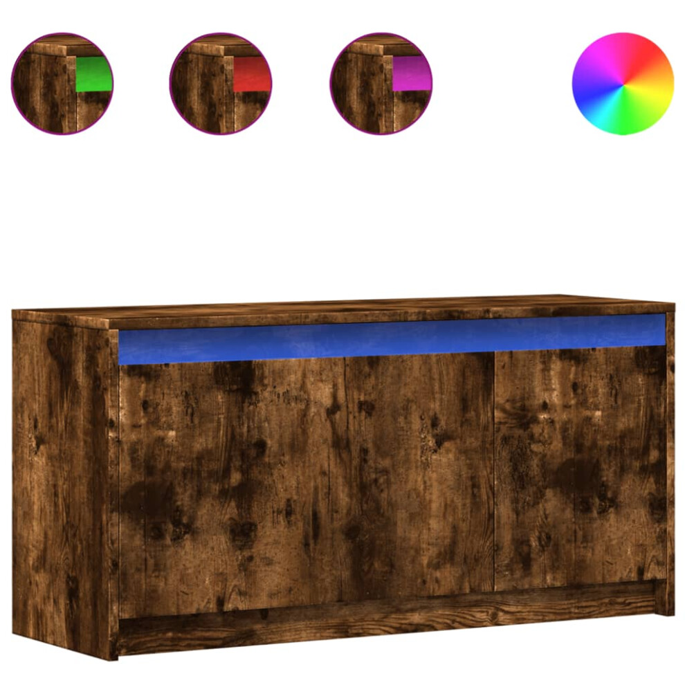 Vidaxl Tv Cabinet With Led Tv Stand Media Tv Unit Smoked Oak Engineered Wood