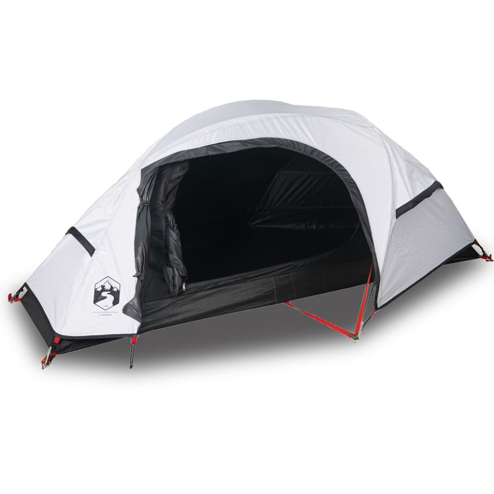 vidaXL Camping Tent Dome 1-Person Dome Tent White Blackout Fabric Waterproof