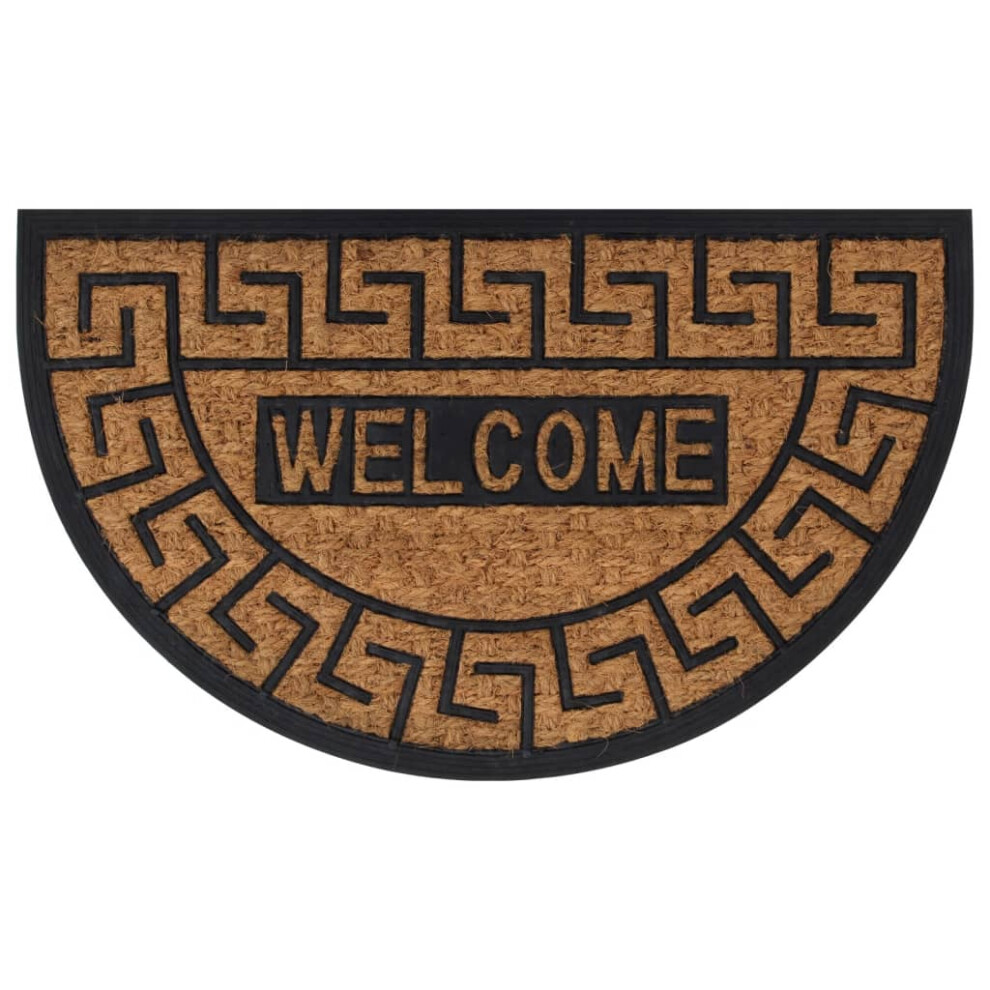 vidaXL Door Mat Floor Mat Entrance Mat Doormat Half Round Rubber and Coir