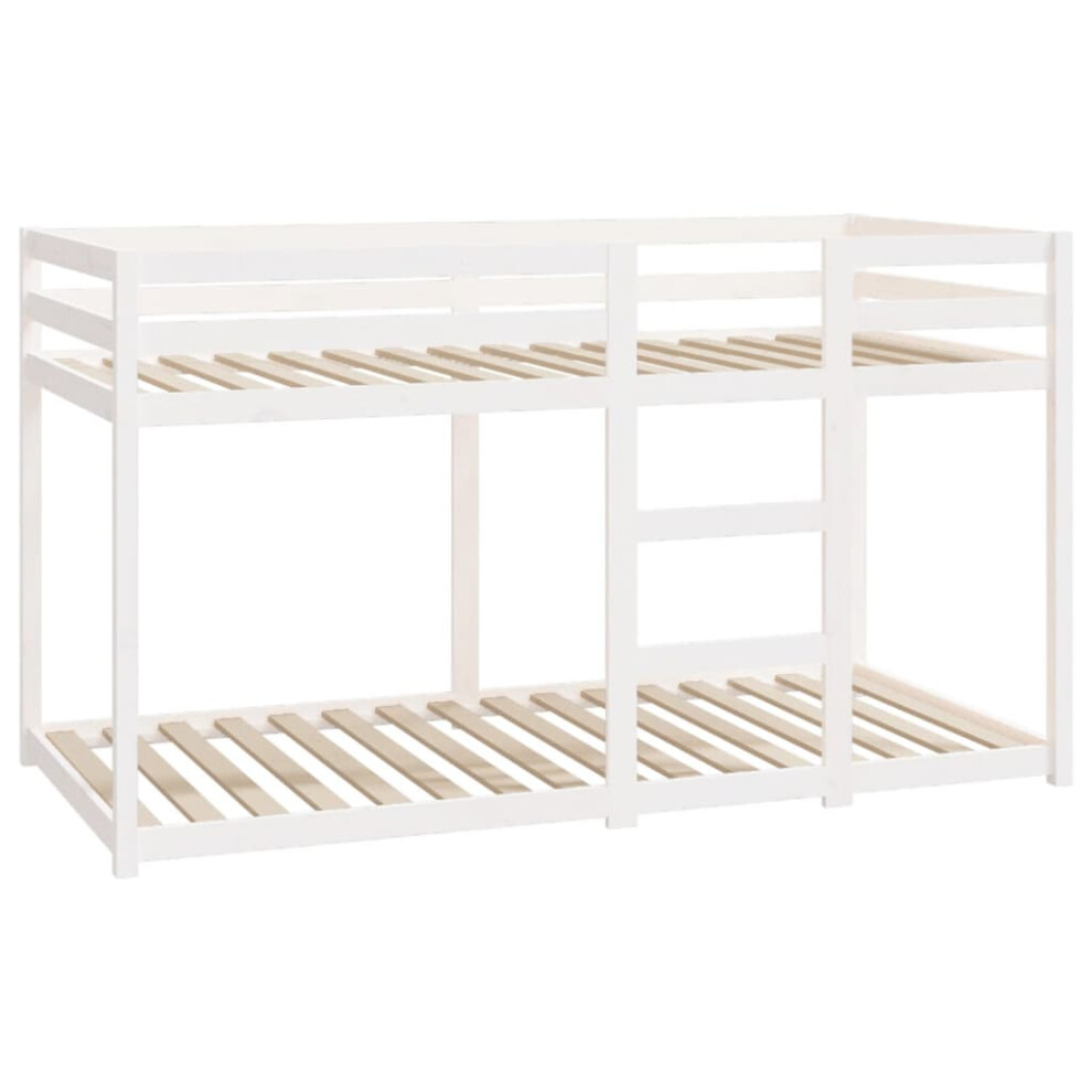 vidaXL Bunk Bed Bed Frame Bed Base Loft Bed White 90x190 cm Solid Wood Pine