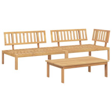 vidaXL Garden Pallet Sofa Set 3 Piece Outdoor Pallet Sofa Solid Wood Acacia