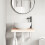 VidaXL vidaXL Basin Shelf Wall Mounted Bathroom Countertop Steel and Solid Wood Beech 3
