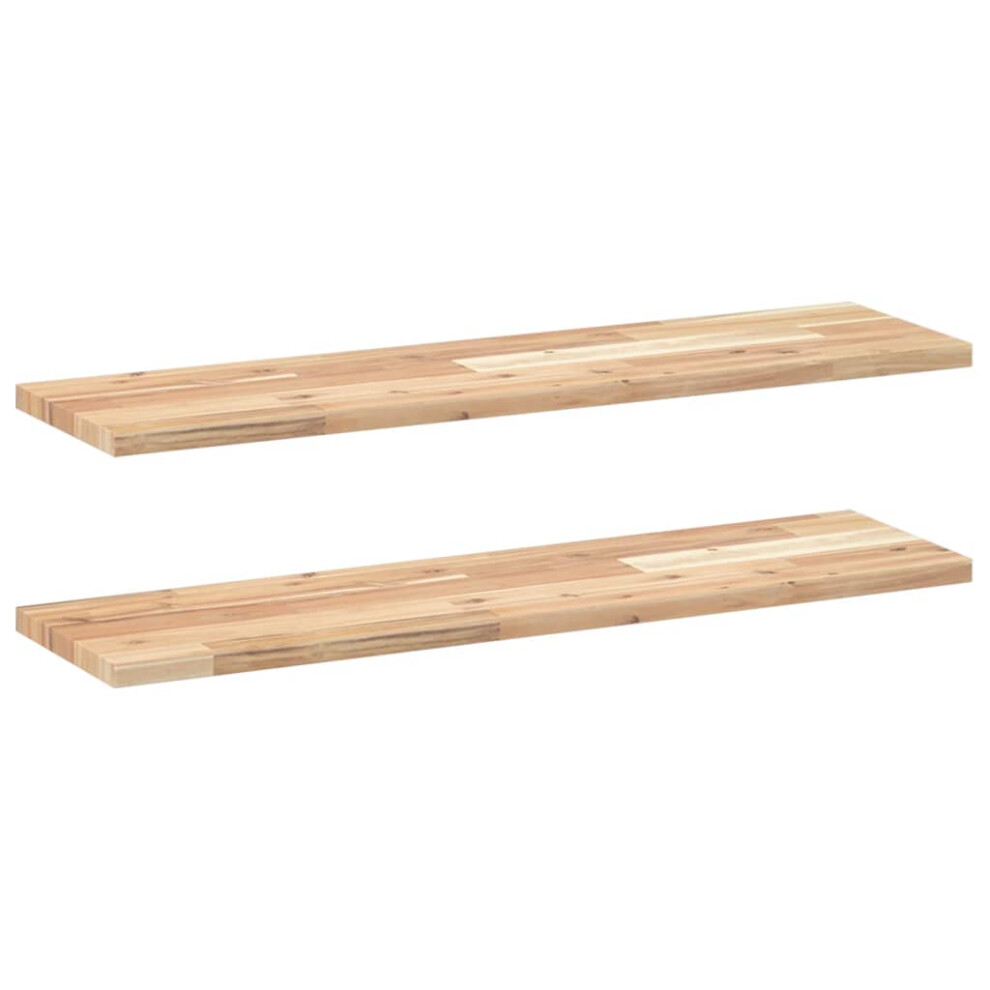 Vidaxl Floating Shelves Storage Wall Shelf 2 Pcs Untreated Solid Wood Acacia