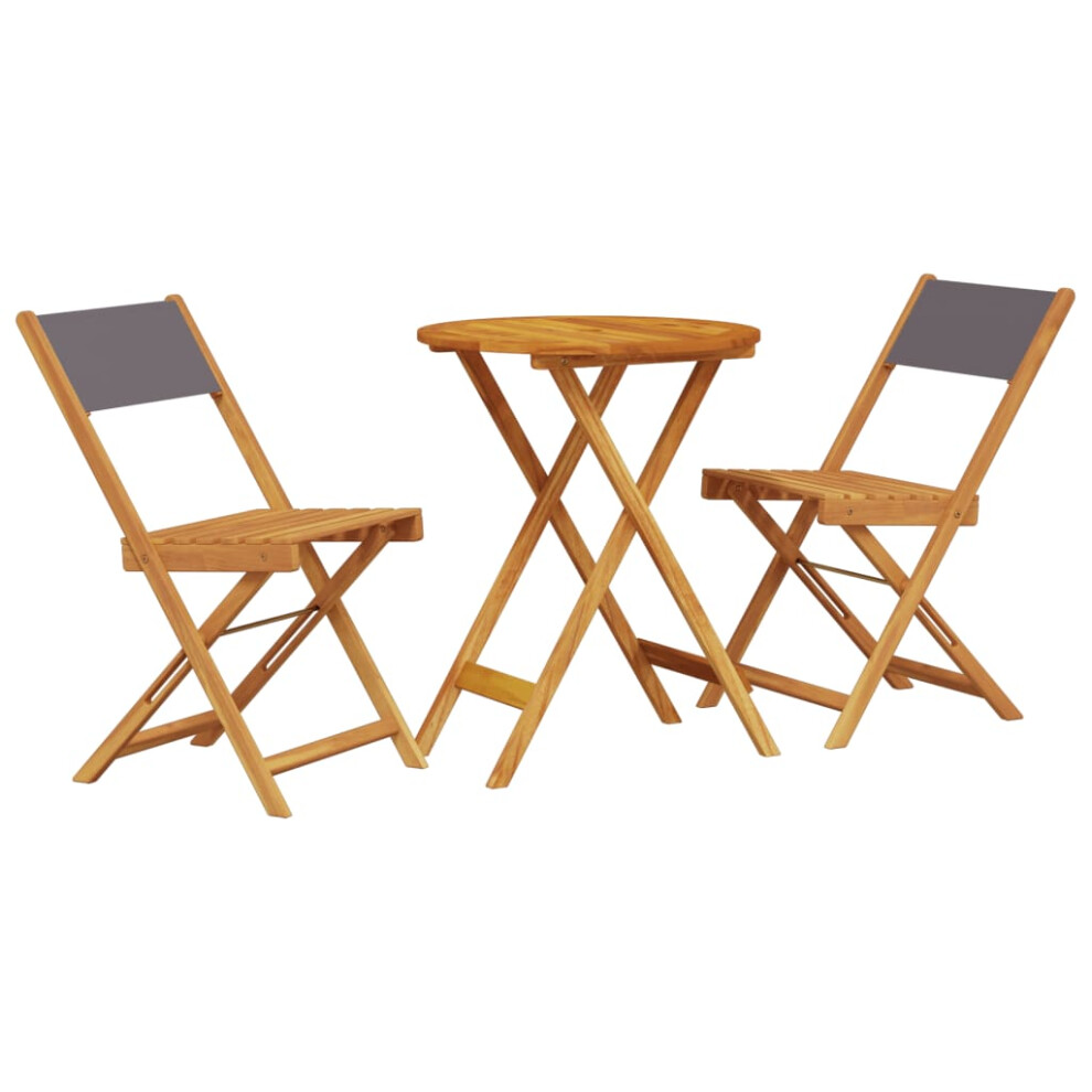 vidaXL Bistro Set 3 Piece Outdoor Bar Set Anthracite Fabric and Solid Wood