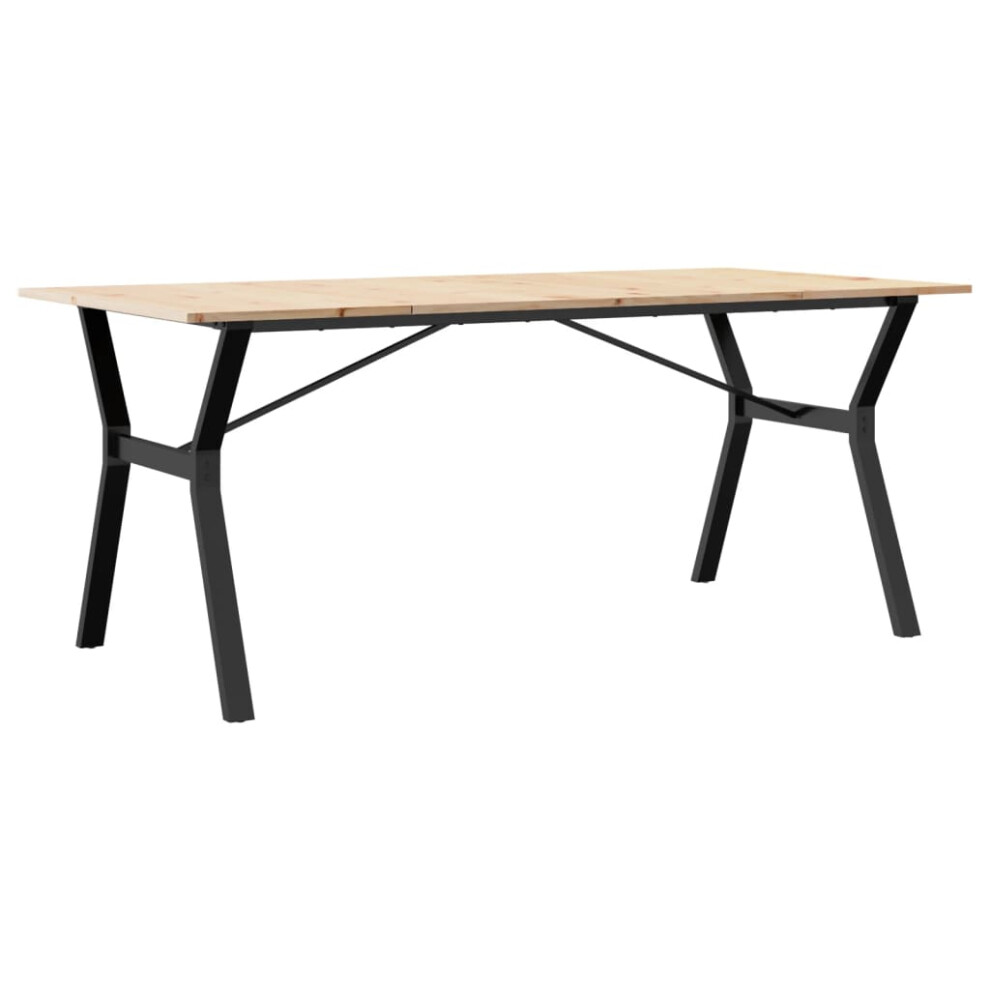 Vidaxl Dining Table Kitchen Dinner Table Y-Frame Solid Wood Pine And Steel