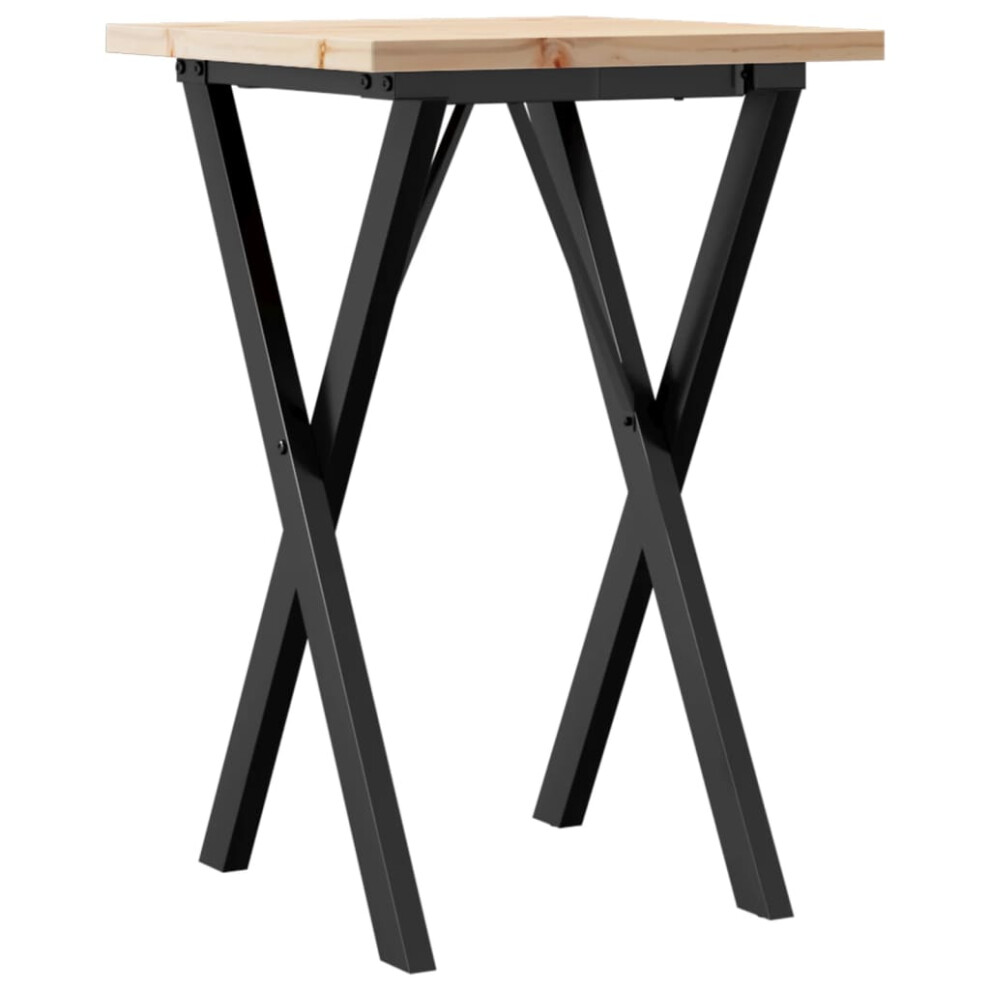 Vidaxl Dining Table Kitchen Dinner Table X-Frame Solid Wood Pine And Steel