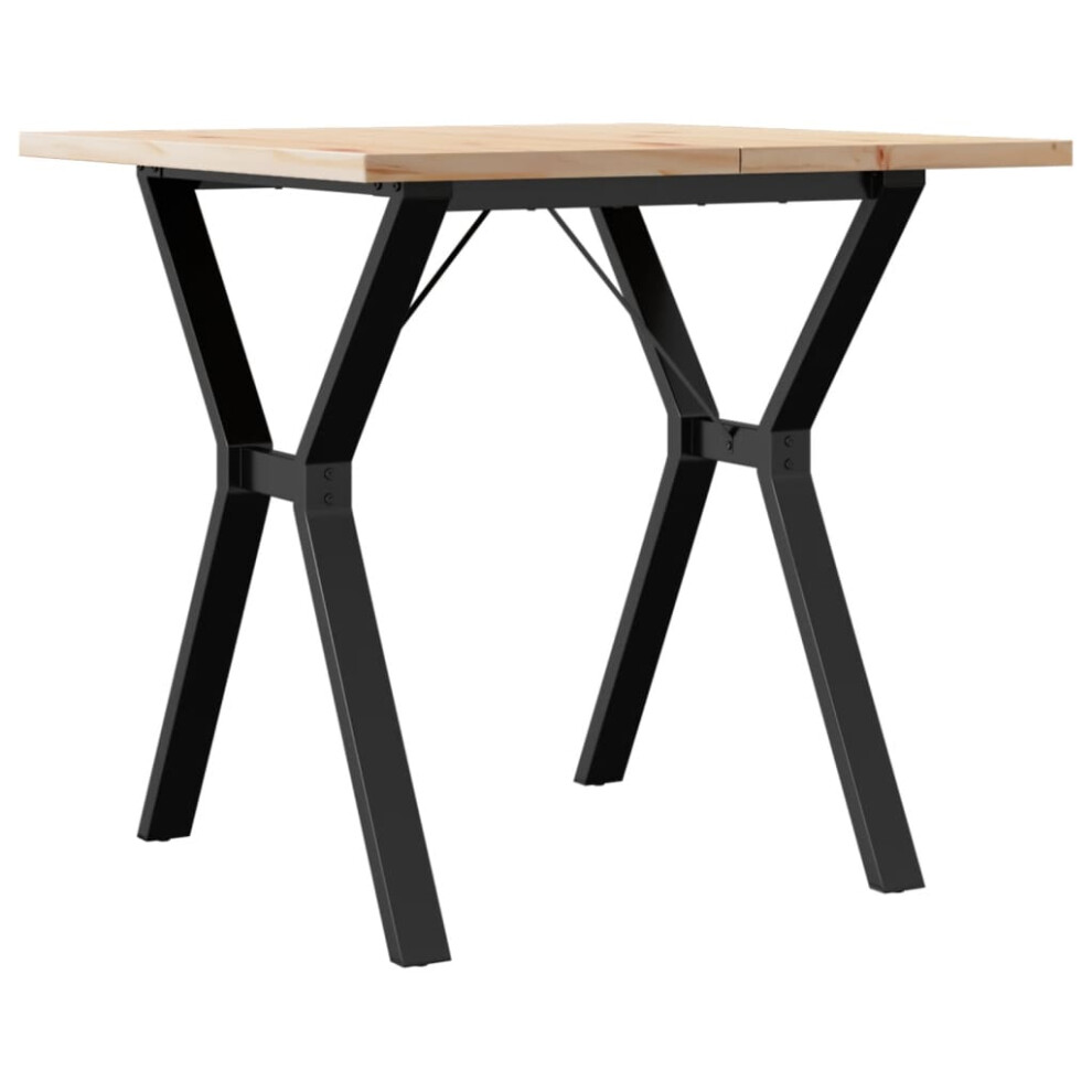 Vidaxl Dining Table Kitchen Dinner Table Y-Frame Solid Wood Pine And Steel